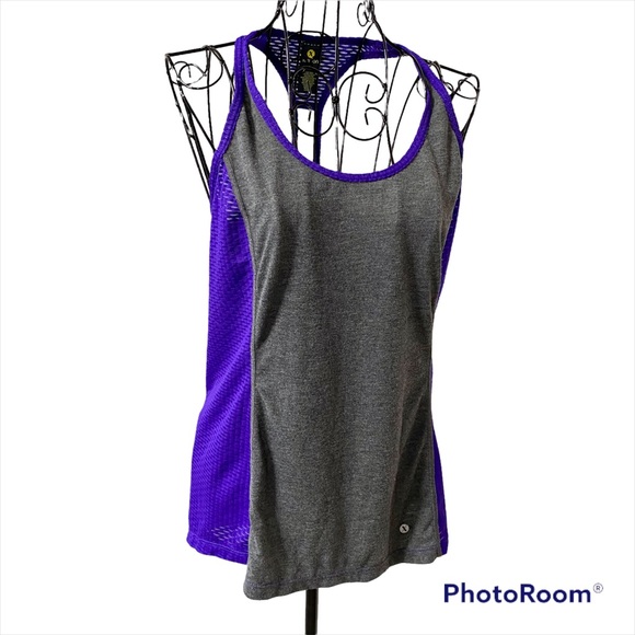 Xersion Quick-dri Purple/Gray Racerback Athletic Tank Top Size Small - Picture 4 of 9